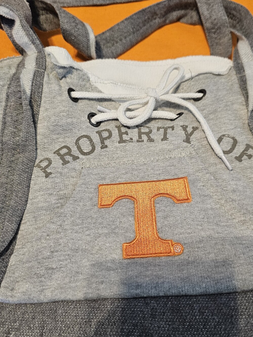Tennessee Volunteers Hoodie Tote Bag Little Earth Embroidered T Lace Up Gray euc